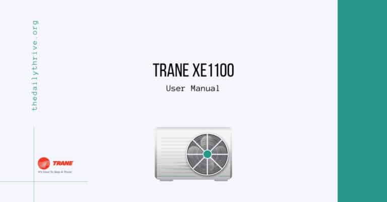 Trane xe1100 User manual