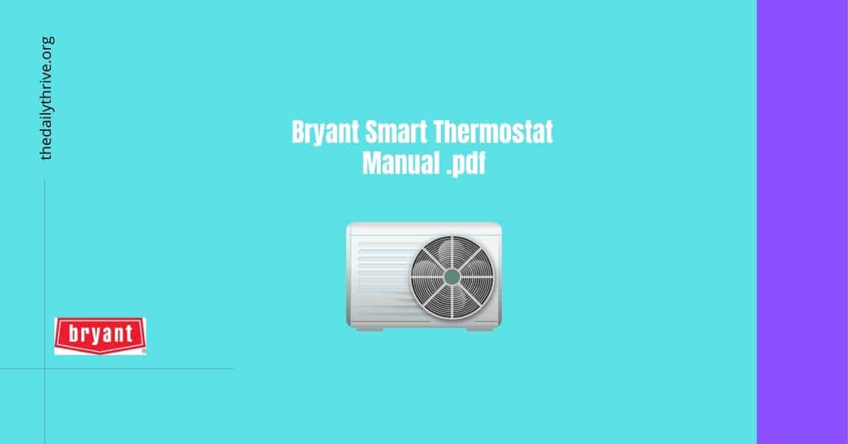 Bryant Smart Thermostat Manual