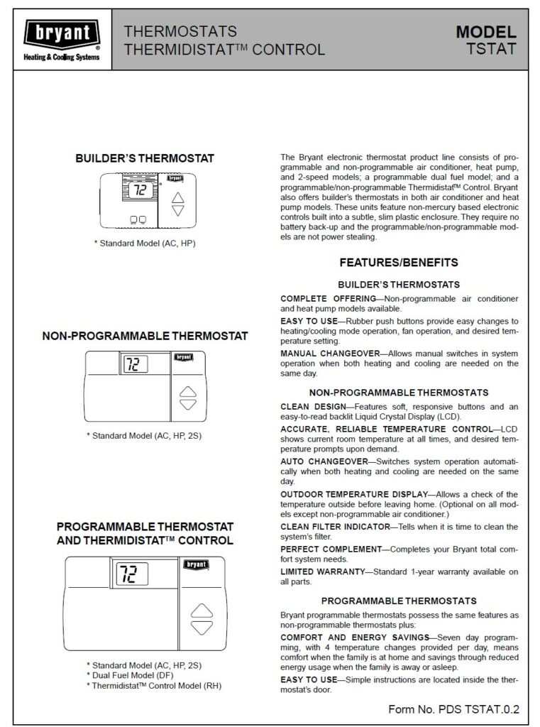 bryant thermostat manual