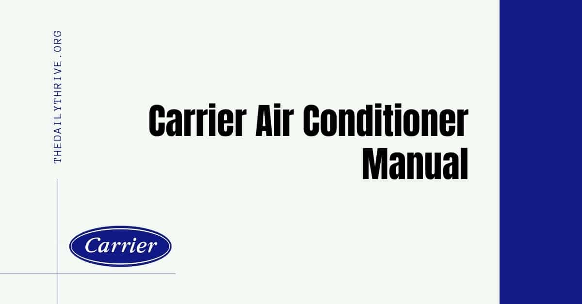 Carrier Air Conditioners Manual