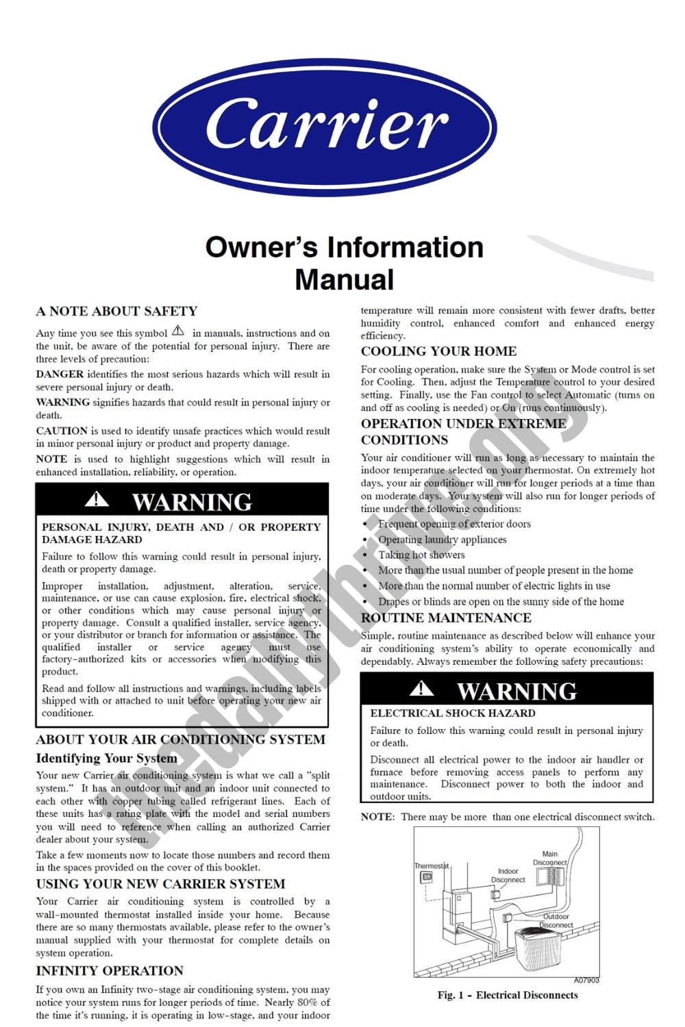 noma air conditioner manual pdf