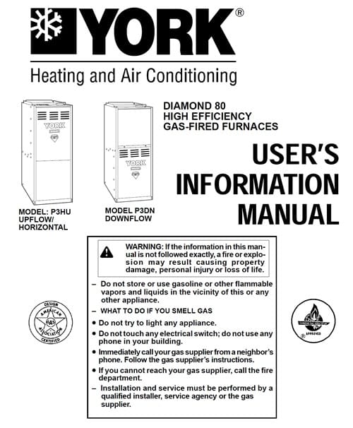 york diamond 80 furnace user's information manual