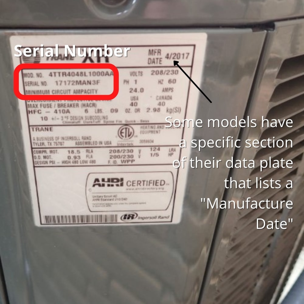 trane product lookup by serial number