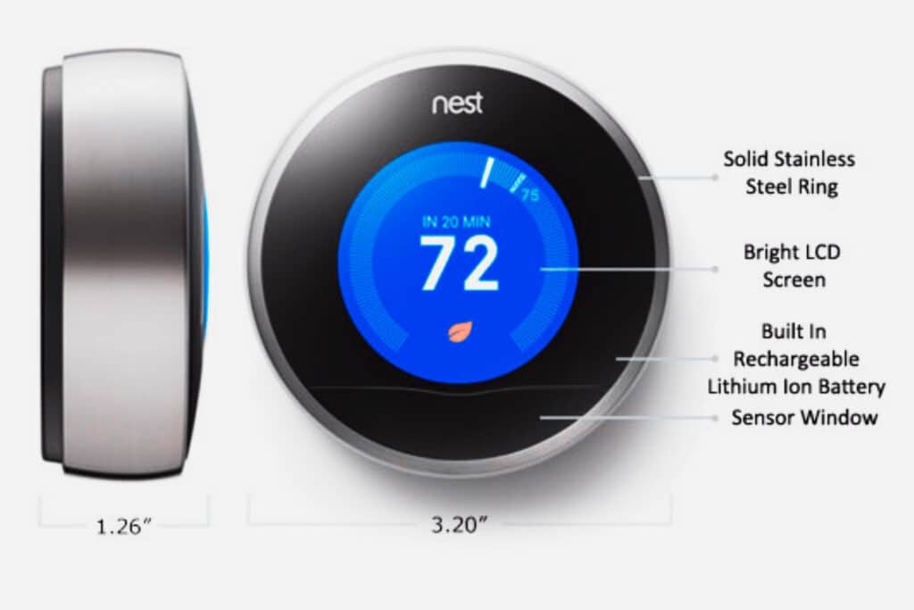 nest thermostat display specs