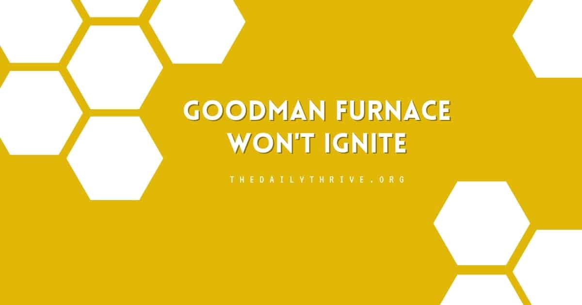 Goodman Furnace Won't Ignite