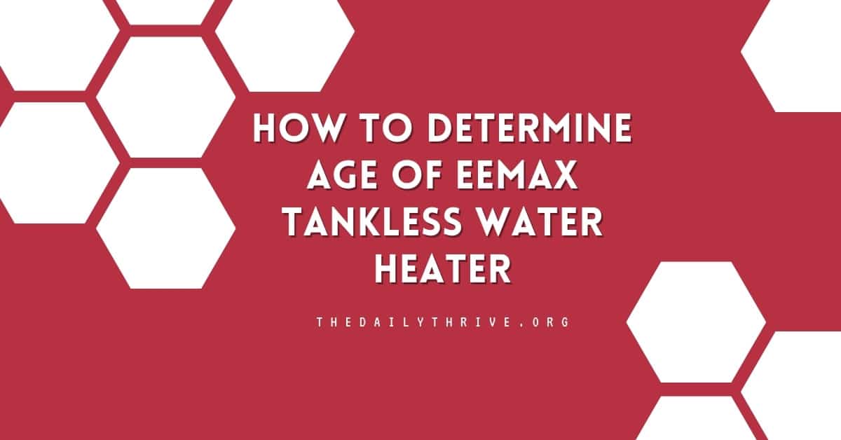 How to Determine Age of Eemax Tankless Water Heater