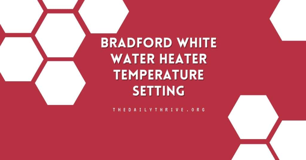 Bradford White Water Heater Temperature Setting
