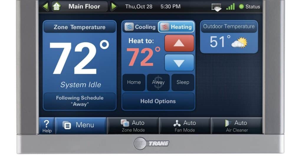 how to reset trane xl1050 thermostat