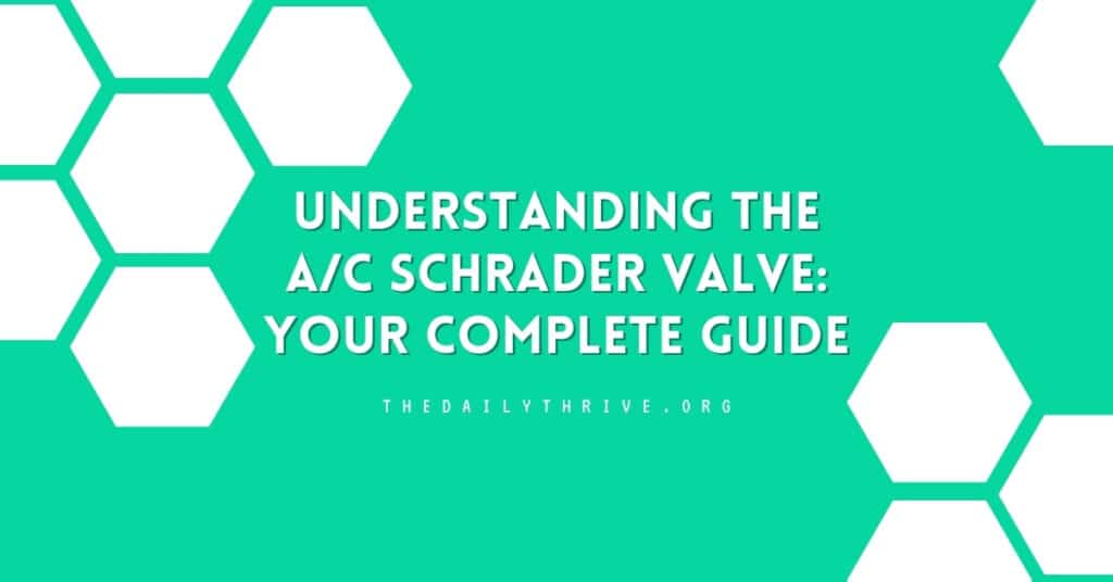 Understanding the A/C Schrader Valve: Your Complete Guide