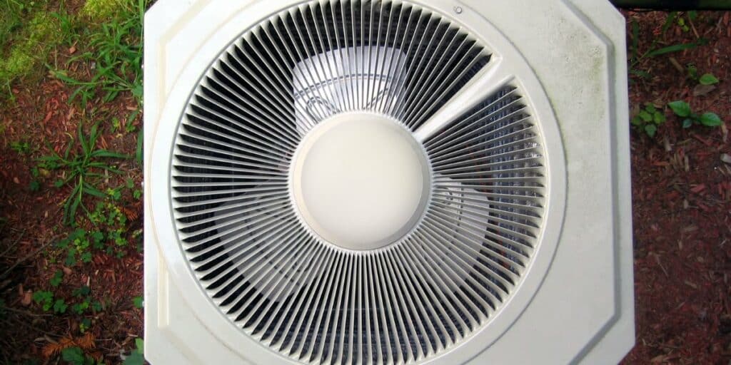 The primary source of noise in heat pumps is typically the fan