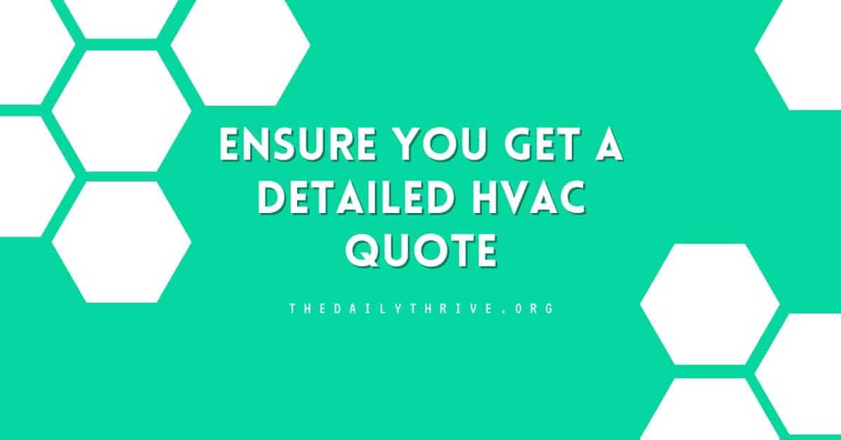 Ensure You Get a Detailed HVAC Quote