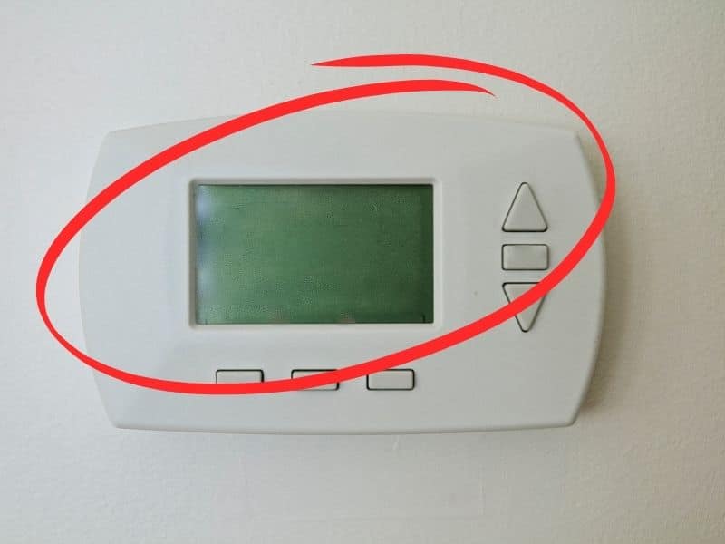 A blank AC thermostat