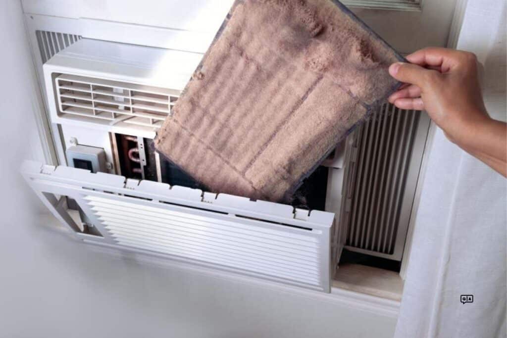 Clean your window air conditioner filter every three to six months