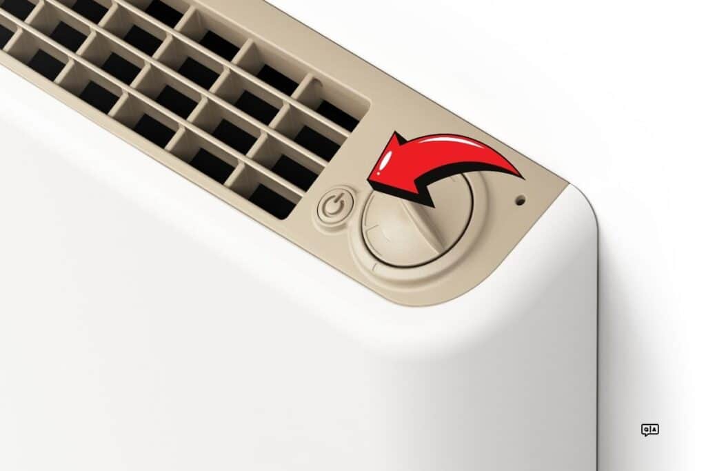 Flip the power switch on the wall heater to the on position