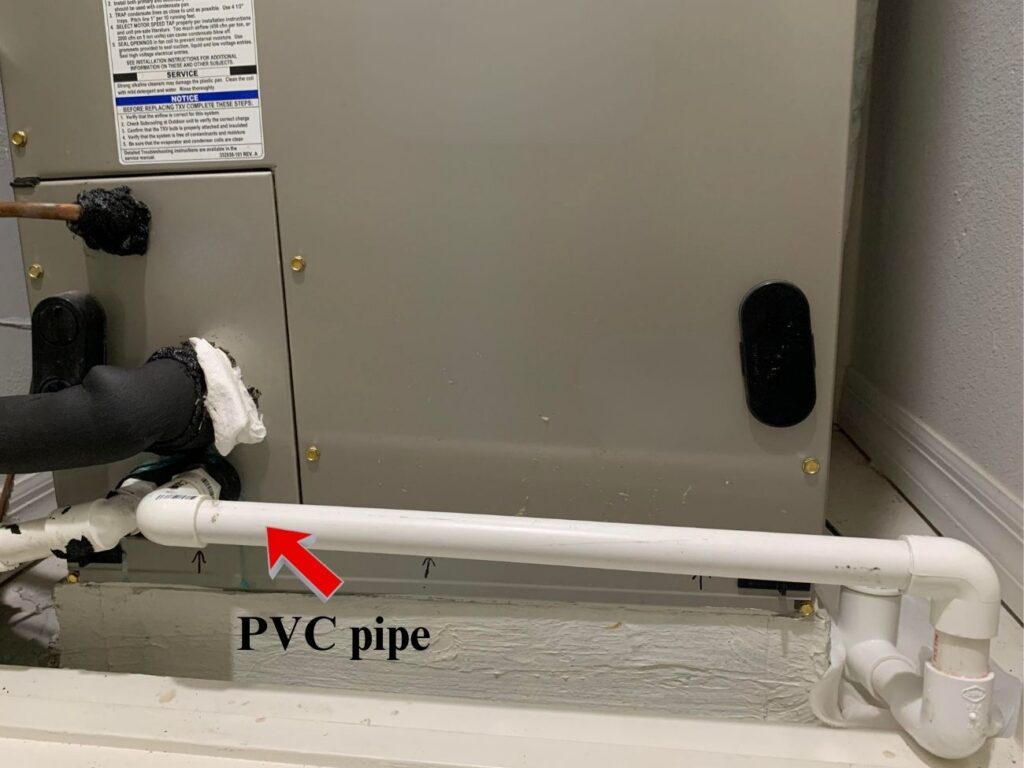 Furnace drain line is usually a PVC pipe