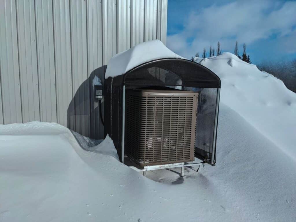 Use a heat pump-specific cover to protect the unit