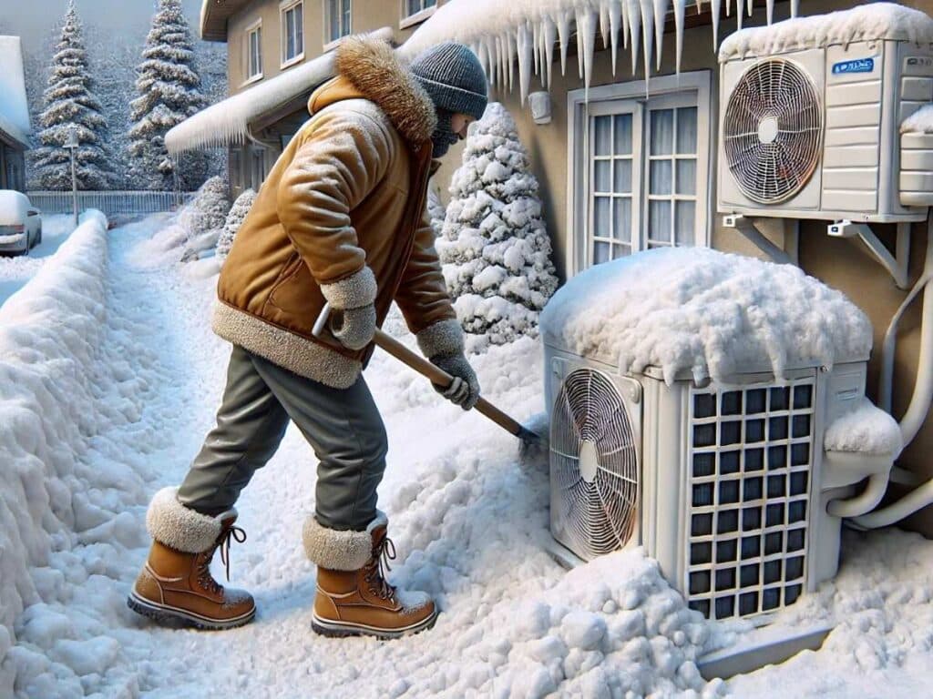 Winter Heat Pump Maintenance: Clearing Snow and Ice